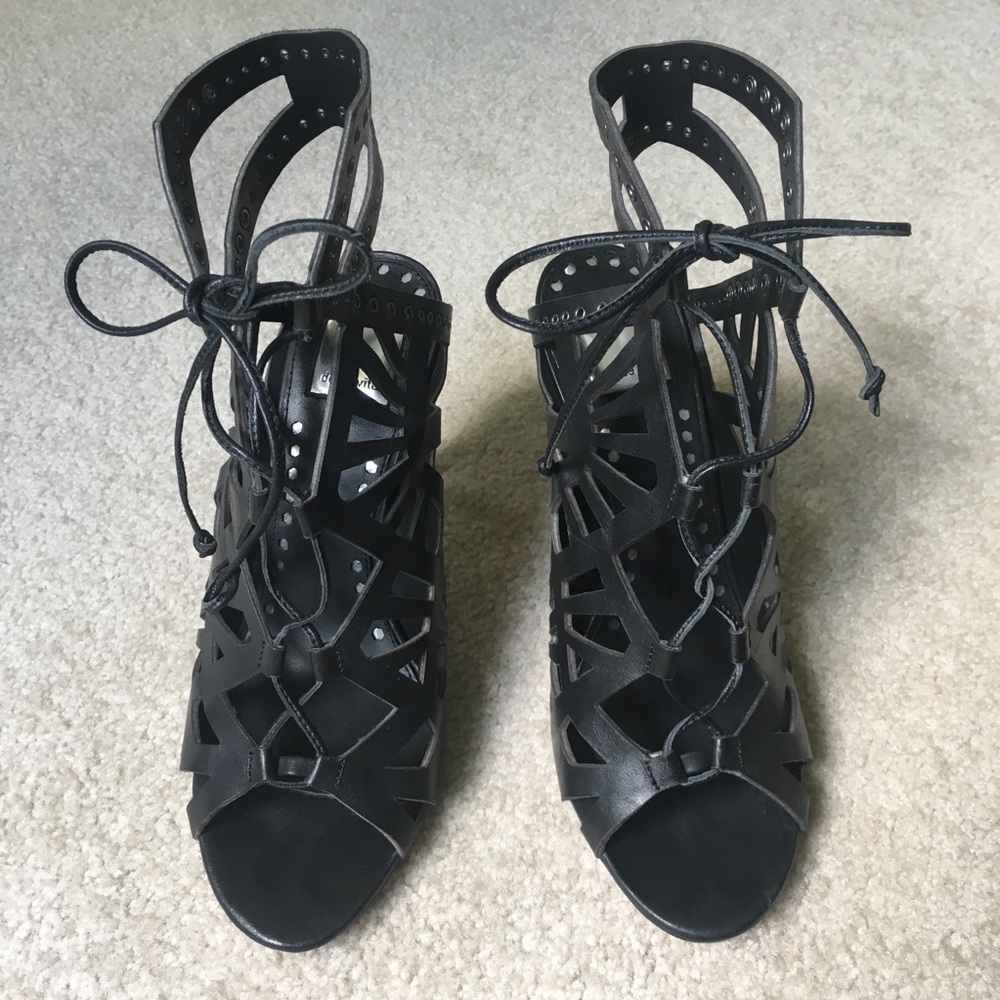 Black Lace-up Heels